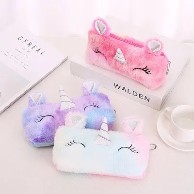 Plushy Cartoon Zipper Pencil Pouch